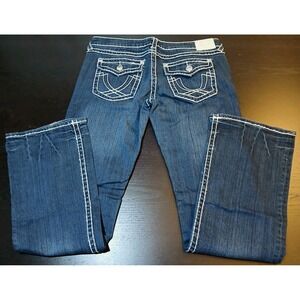 La Idol Jeans Womens Juniors 13 Blue Denim Low Rise Bootcut Grunge Hipster #385C